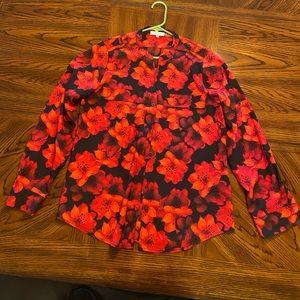 Red and black Calvin Klein long sleeve top